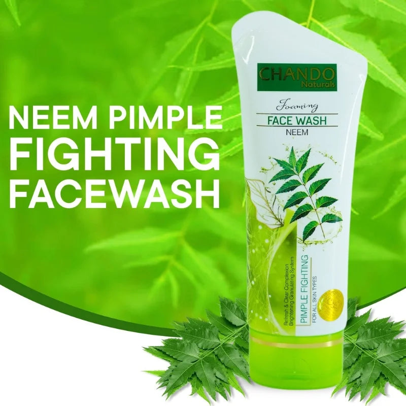 Face Wash | Chando Naturals Neem Pimple Fighting Face Wash 1ml Daily Cleanser for Oily and Acne-Prone Skin