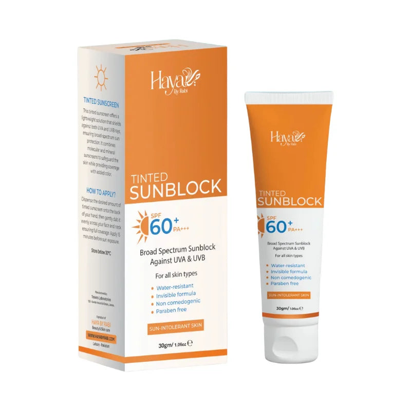 Haya Tinted Sunblock SPF 6+ | Natural Tint | Broad Spectrum UV Protection | Lightweight & Non-Greasy