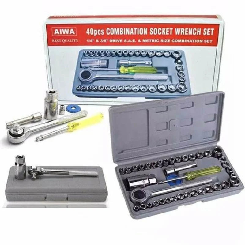 4pcs Aiwa Socket Wrench Tool Kit | Durable Stainless Steel Multi-Purpose Repair Set