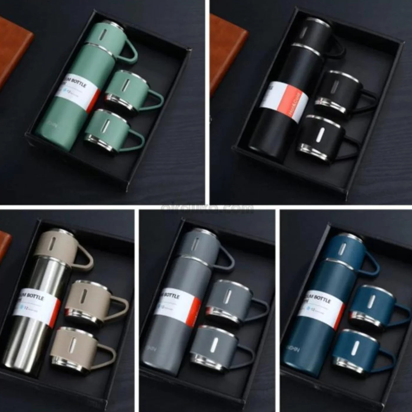 3 Cup 5ML Double-Layer Stainless Steel Vacuum Flask Set | Hot & Cold | Travel Thermos