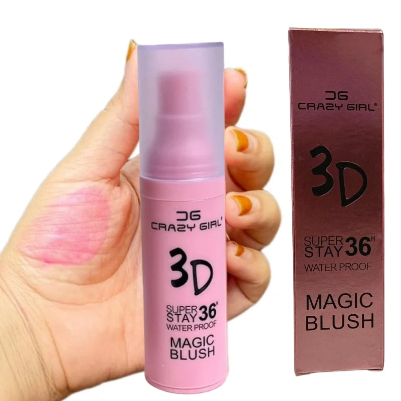 Crazy Girl 36H Magic Waterproof Blush | Long-Lasting 3D Glow Makeup for Girls & Women