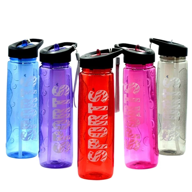 Black Stylish Water Sport Bottle 1ml with Straw | Leakproof BPA-Free Hydration Bottle for School, Gym & Travel
