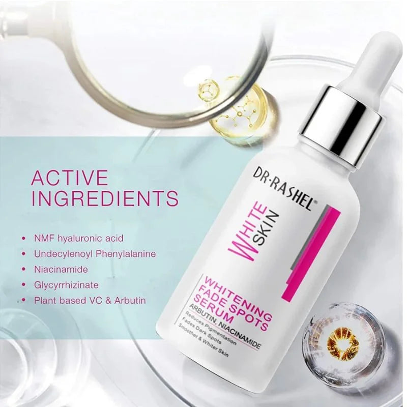 Dr. Rashel Whitening Fade Spots Serum for White Skin | Brightening & Pigmentation Corrector with Arbutin & Niacinamide (5ml) | Imported