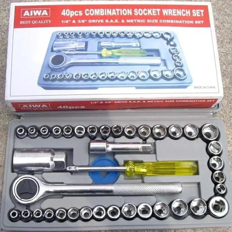 4pcs Aiwa Socket Wrench Tool Kit | Durable Stainless Steel Multi-Purpose Repair Set
