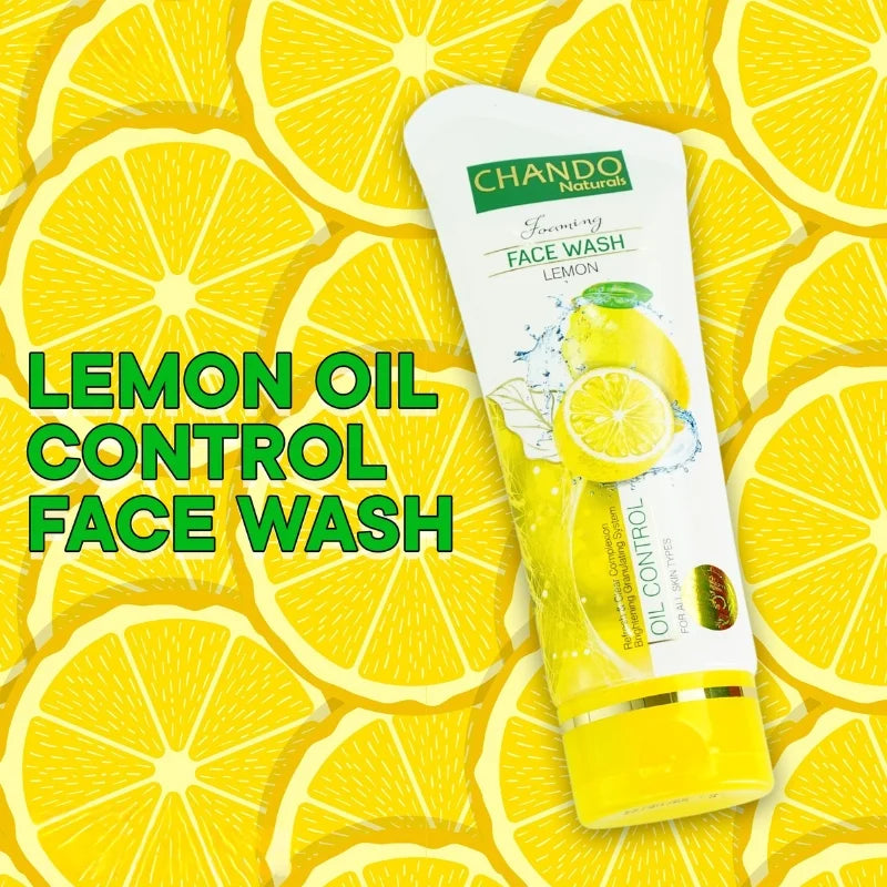 Face Wash | Chando Naturals Lemon Oil Control Face Wash 1ml Gentle Cleanser for Oily and Combination Skin