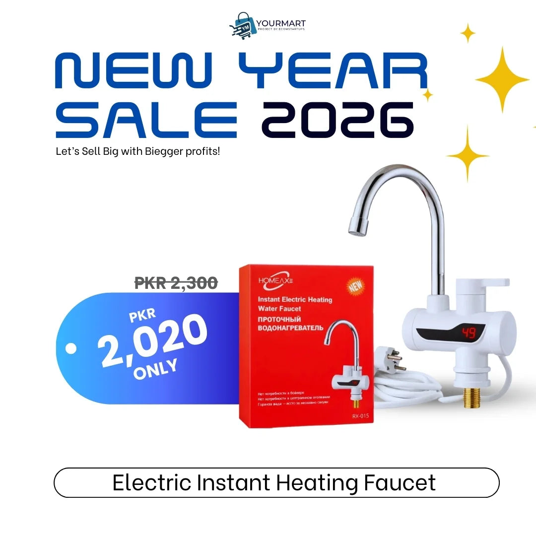 Electric Instant Heating  Faucet  | Digital Temperature Display | Plastic handle |  Kitchen & Bathroom Hot Water Tap