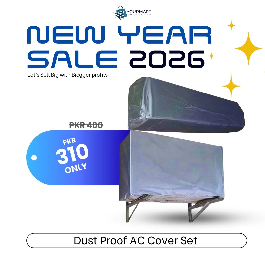 Dust Proof AC Cover Set for 1 Ton | Non-Waterproof Non-Woven Fabric | Indoor & Outdoor Protection (2 Pcs)