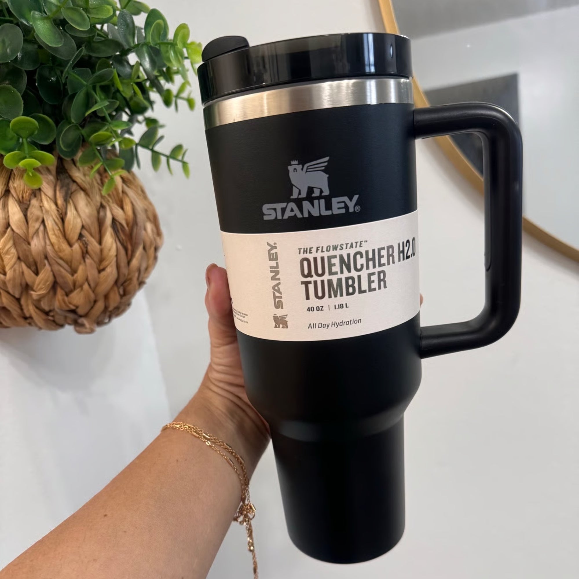 Black Stanley 4 Oz Stainless Steel Tumbler | Leak-Proof Vacuum Insulated Travel Mug | Hot & Cold