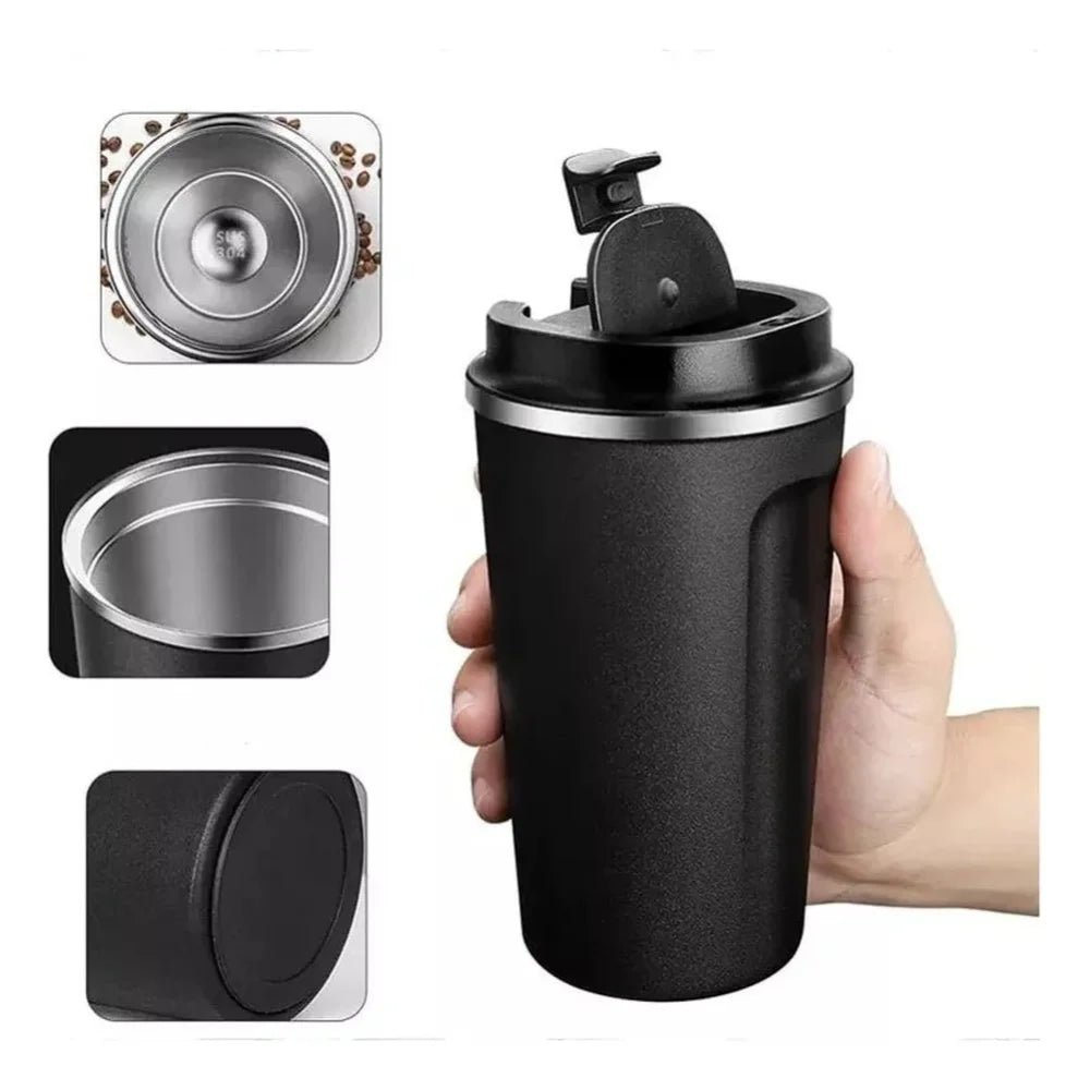 Black 51ML Stainless Steel Vacuum Insulated Thermos Flask Travel Mug with Temperature Display