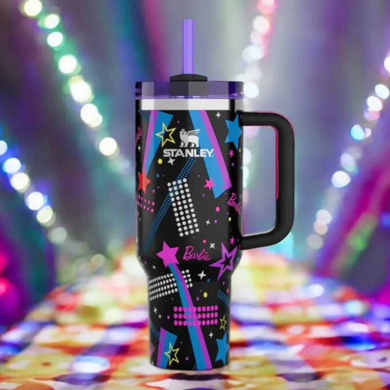 Black Stylish Stanley Barbie Tumbler H2. Tumbler 1.18L Limited Edition Double Wall Vacuum Insulated
