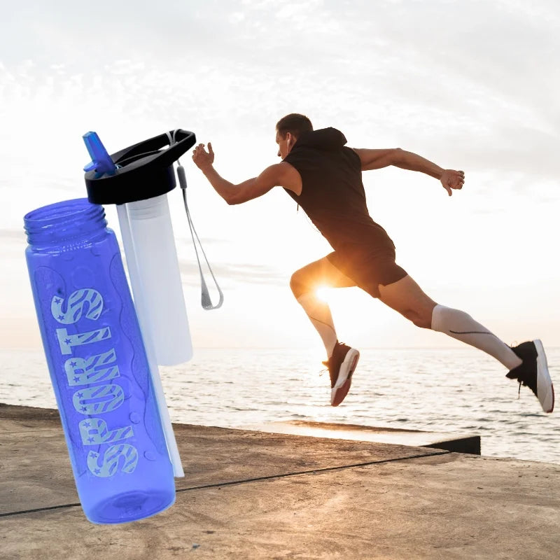 Blue Stylish Water Sport Bottle 1ml with Straw | Leakproof BPA-Free Hydration Bottle for School, Gym & Travel