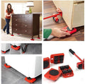 5-in-1 Heavy Furniture Mover Tool Set with Lifter & 36° Rollers