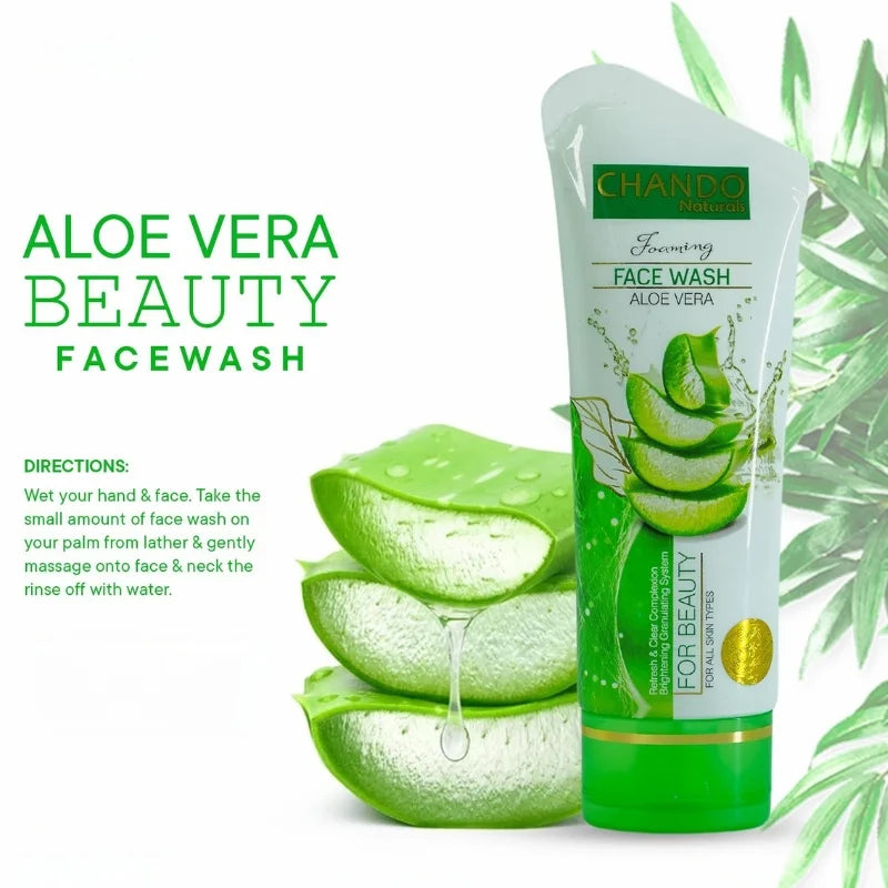 Face Wash | Chando Naturals Aloe Vera Beauty Face Wash 1ml Gentle Hydrating Cleanser for Sensitive Skin