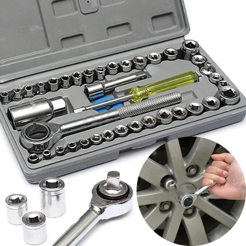 4pcs Aiwa Socket Wrench Tool Kit | Durable Stainless Steel Multi-Purpose Repair Set
