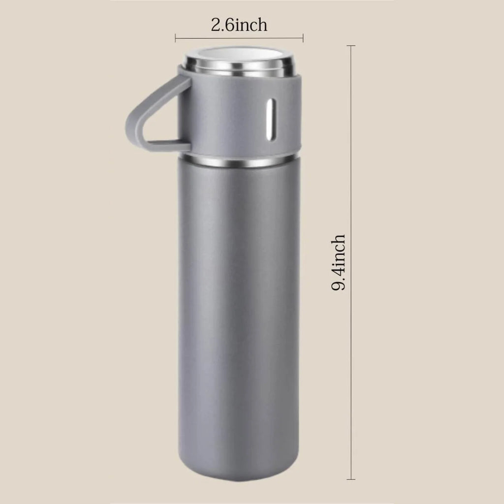 3 Cup 5ML Double-Layer Stainless Steel Vacuum Flask Set | Hot & Cold | Travel Thermos