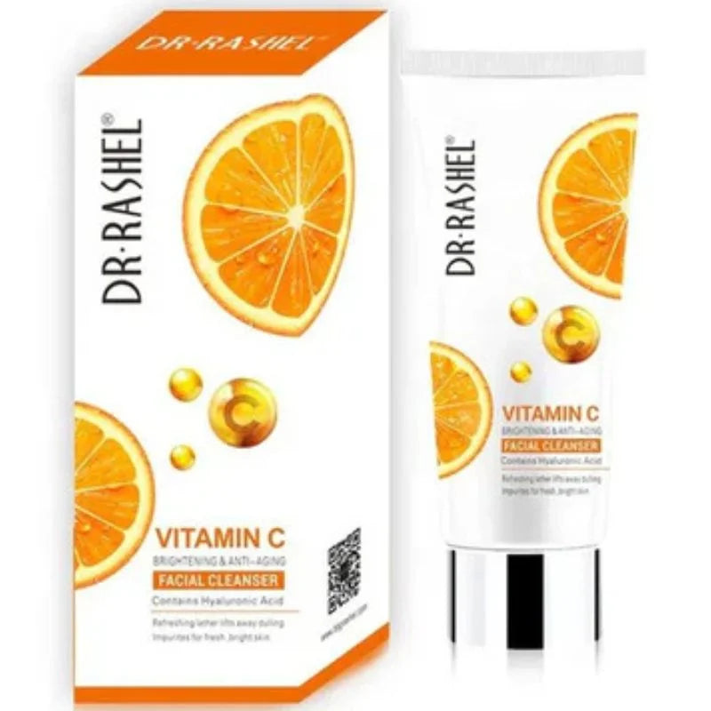 Dr. Rashel Vitamin C Brightening Facial Cleanser with Hyaluronic Acid | Deep Cleansing & Anti-Aging Formula | 8ml | Imported