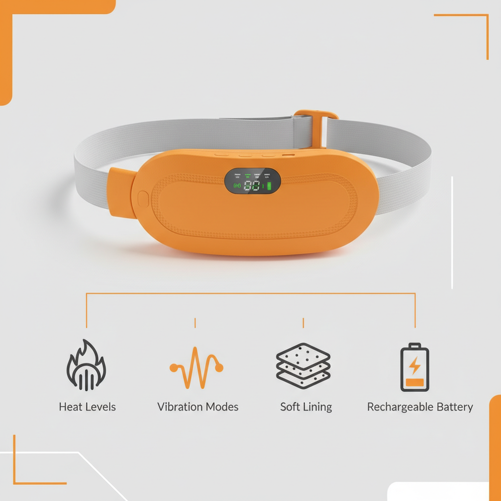 Digital Heating & Vibration Period Cramp Relief Belt